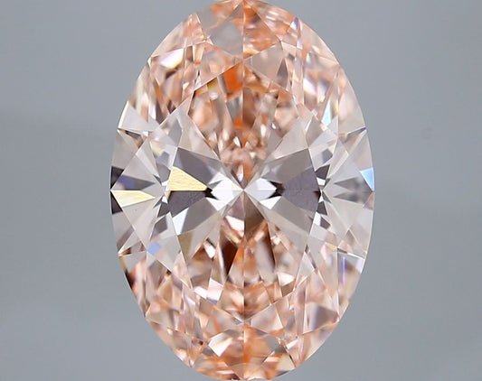 Lab-Grown Oval Diamond - 5.04 Carats, Fancy Vivid Pink Color, VS1 Clarity - Certified by IGI - Report Number: LG668431768