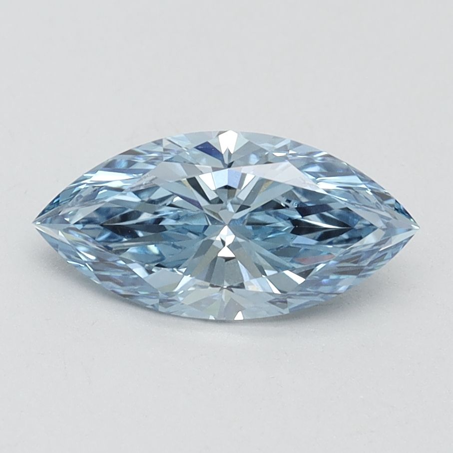 Lab-Grown Marquise Diamond - 1.0 Carats, Fancy Vivid Blue Color, VVS2 Clarity - Certified by IGI - Report Number: LG616425165