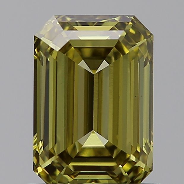 Lab-Grown Emerald Diamond - 0.96 Carats, Fancy Gray Yellow Color, VS1 Clarity - Certified by IGI - Report Number: LG595380208