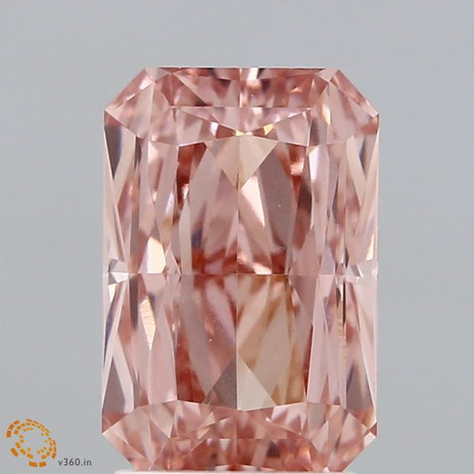 Lab-Grown Radiant Diamond - 2.51 Carats, Fancy Vivid Pink Color, VS1 Clarity - Certified by IGI - Report Number: LG627432716