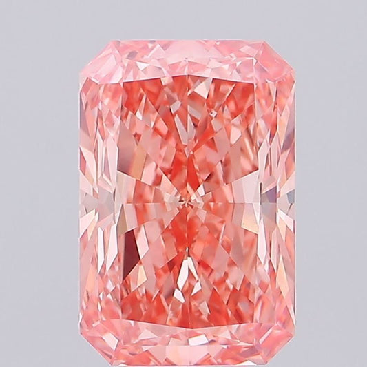 Lab-Grown Radiant Diamond - 8.08 Carats, Fancy Vivid Pink Color, VS1 Clarity - Certified by IGI - Report Number: LG688518150