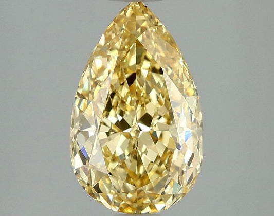 Lab-Grown Pear Diamond - 1.96 Carats, Fancy Vivid Yellow Color, VVS1 Clarity - Certified by IGI - Report Number: LG663405878