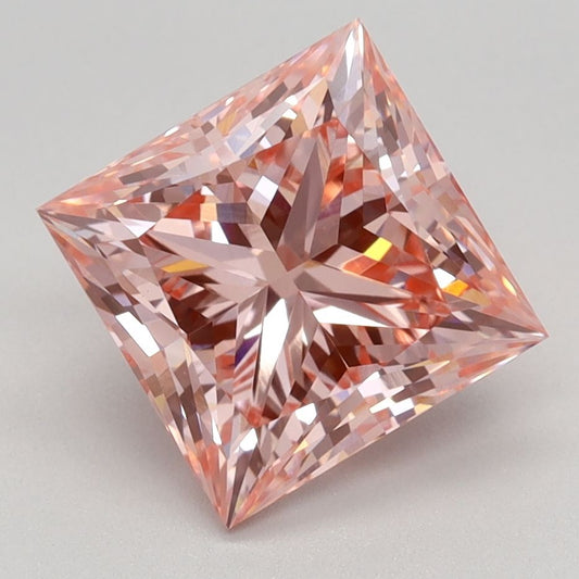 Lab-Grown Princess Diamond - 2.52 Carats, Fancy Vivid Pink Color, VVS2 Clarity - Certified by IGI - Report Number: LG582358451