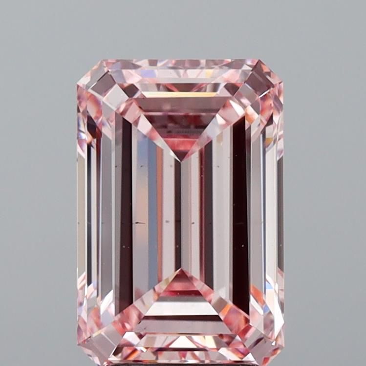 Lab-Grown Emerald Diamond - 5.0 Carats, Fancy Intense Pink Color, VS2 Clarity - Certified by IGI - Report Number: LG644435130