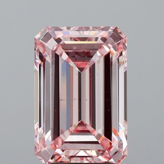 Lab-Grown Emerald Diamond - 5.0 Carats, Fancy Intense Pink Color, VS2 Clarity - Certified by IGI - Report Number: LG644435130