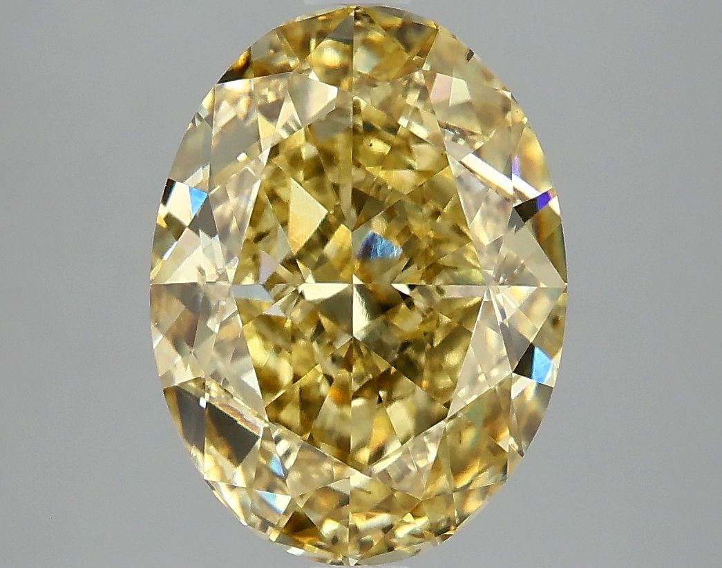 Lab-Grown Oval Diamond - 5.03 Carats, Fancy Intense Yellow Color, VS2 Clarity - Certified by IGI - Report Number: LG660418763
