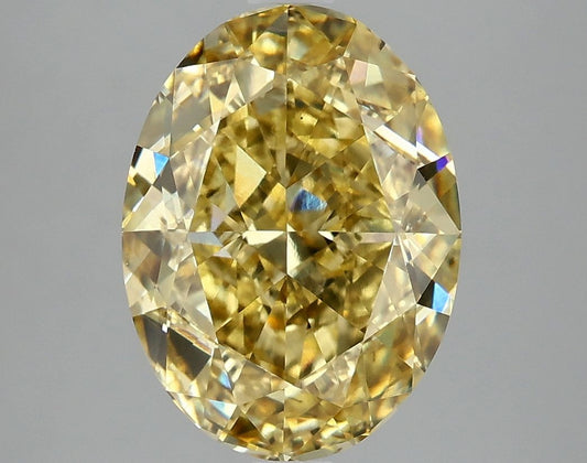 Lab-Grown Oval Diamond - 5.03 Carats, Fancy Intense Yellow Color, VS2 Clarity - Certified by IGI - Report Number: LG660418763