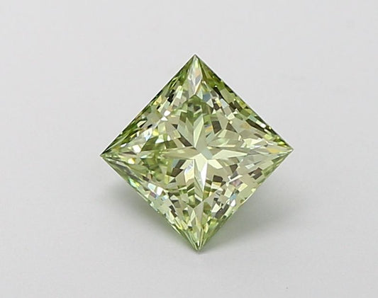 Lab-Grown Princess Diamond - 1.0 Carats, Fancy Intense Green Color, VS2 Clarity - Certified by IGI - Report Number: LG660422329