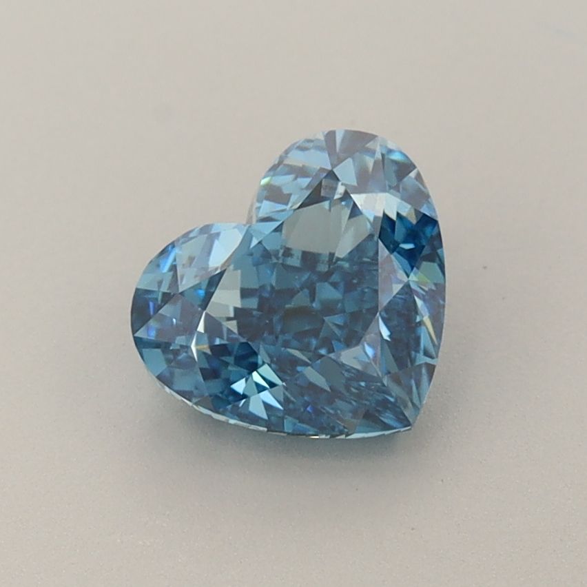 Lab-Grown Heart Diamond - 1.26 Carats, Fancy Vivid Blue Color, VVS2 Clarity - Certified by IGI - Report Number: LG645423186