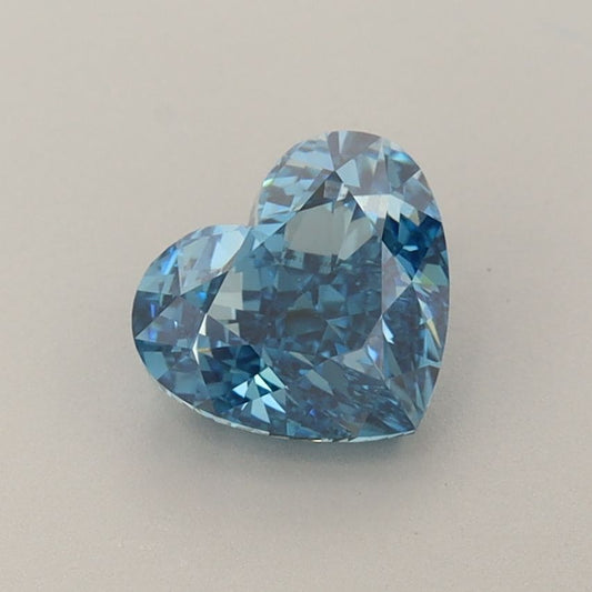 Lab-Grown Heart Diamond - 1.26 Carats, Fancy Vivid Blue Color, VVS2 Clarity - Certified by IGI - Report Number: LG645423186