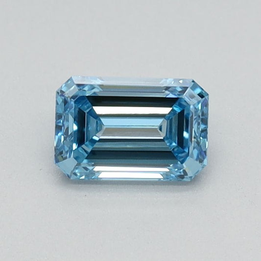 Lab-Grown Emerald Diamond - 0.37 Carats, Fancy Intense Blue Color, VVS1 Clarity - Certified by IGI - Report Number: LG584356950