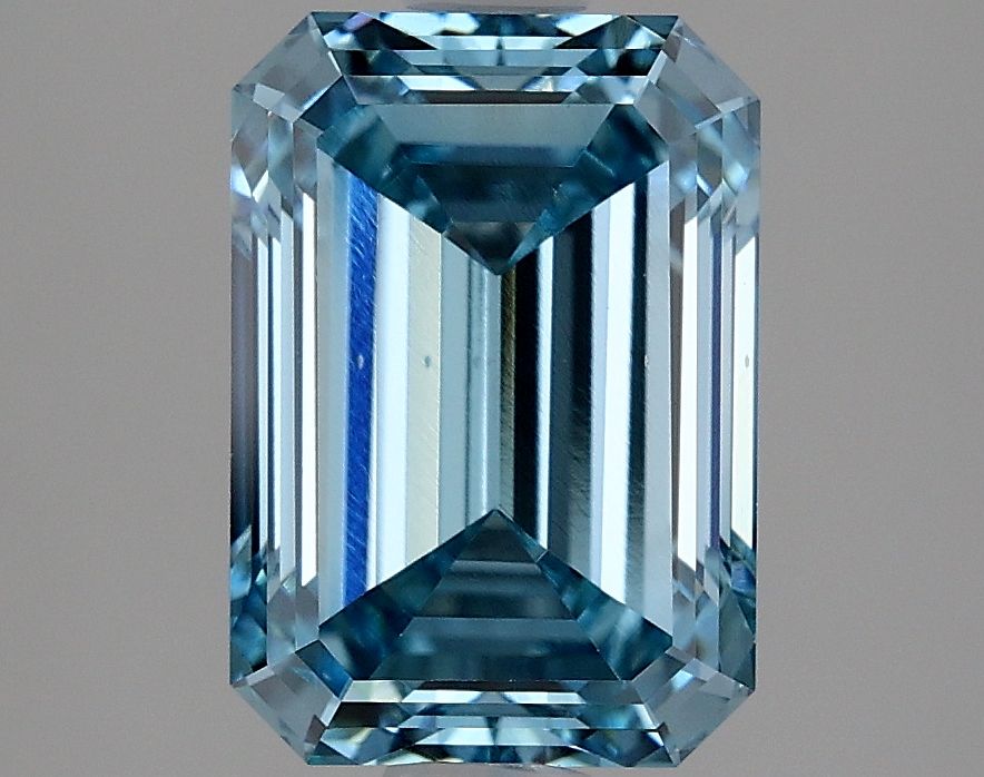 Lab-Grown Emerald Diamond - 2.96 Carats, Fancy Vivid Blue Color, VS1 Clarity - Certified by IGI - Report Number: LG634481157