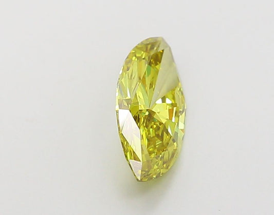 Lab-Grown Marquise Diamond - 1.5 Carats, Fancy Vivid Gray Yellow Color, VS1 Clarity - Certified by IGI - Report Number: LG662487652