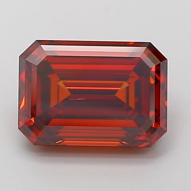 Lab-Grown Emerald Diamond - 4.02 Carats, Fancy Vivid Orange Color, VS2 Clarity - Certified by IGI - Report Number: LG685535364