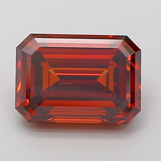 Lab-Grown Emerald Diamond - 4.02 Carats, Fancy Vivid Orange Color, VS2 Clarity - Certified by IGI - Report Number: LG685535364