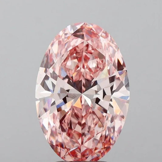 4,02 ct ovaler, im Labor gezüchteter Diamant (Farbe: Fancy Intense Pink, Reinheit: VS1, IGI-zertifiziert)