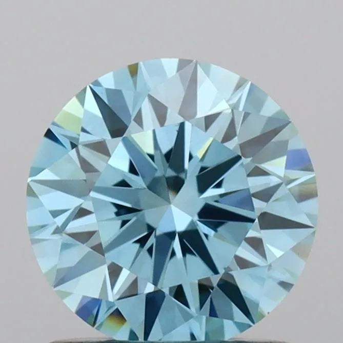 1.04ct Round Lab Grown Diamond (Colour Fancy Vivid Blue, Clarity VVS2, Cut ID, IGI Certified)