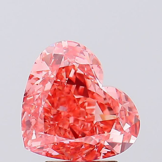 Lab-Grown Heart Diamond - 4.06 Carats, Fancy Vivid Pink Color, VS1 Clarity - Certified by IGI - Report Number: LG638445372