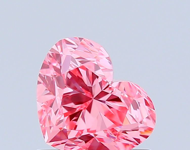 Lab-Grown Heart Diamond - 0.9 Carats, Fancy Vivid Pink Color, VVS2 Clarity - Certified by IGI - Report Number: LG677559704