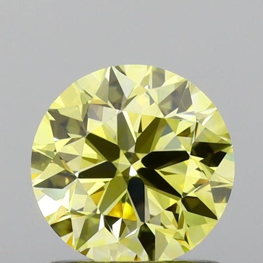 Lab-Grown Round Diamond - 1.01 Carats, Fancy Vivid Yellow Color, VS1 Clarity - Certified by IGI - Report Number: LG653451833