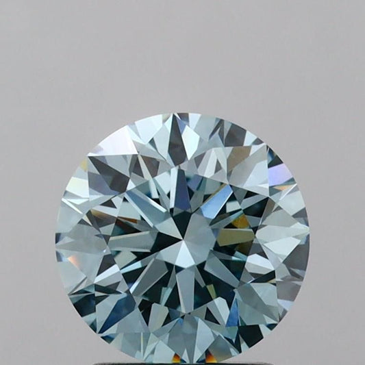 Lab-Grown Round Diamond - 2.05 Carats, Fancy Vivid Blue Color, VVS2 Clarity - Certified by IGI - Report Number: LG607390822