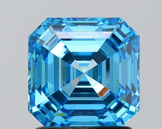2.00ct Square emerald Lab Grown Diamond (Colour Fancy Vivid Blue, Clarity VS2, IGI Certified)
