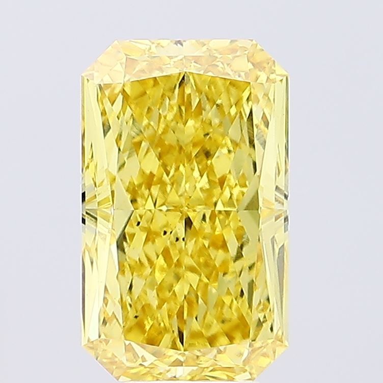 Lab-Grown Radiant Diamond - 7.08 Carats, Fancy Vivid Yellow Color, VS1 Clarity - Certified by IGI - Report Number: LG648426257