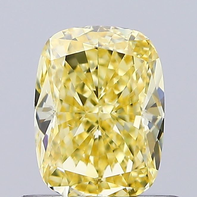Lab-Grown Cushion Diamond - 0.7 Carats, Fancy Yellow Color, VS1 Clarity - Certified by IGI - Report Number: LG560225210