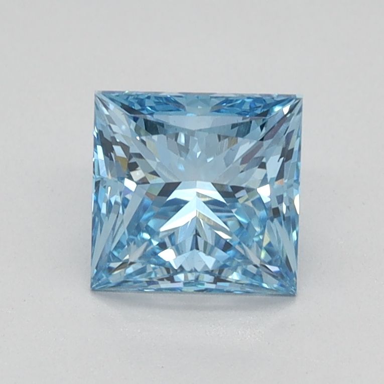 Lab-Grown Princess Diamond - 0.82 Carats, Fancy Vivid Blue Color, VS2 Clarity - Certified by IGI - Report Number: LG584358239