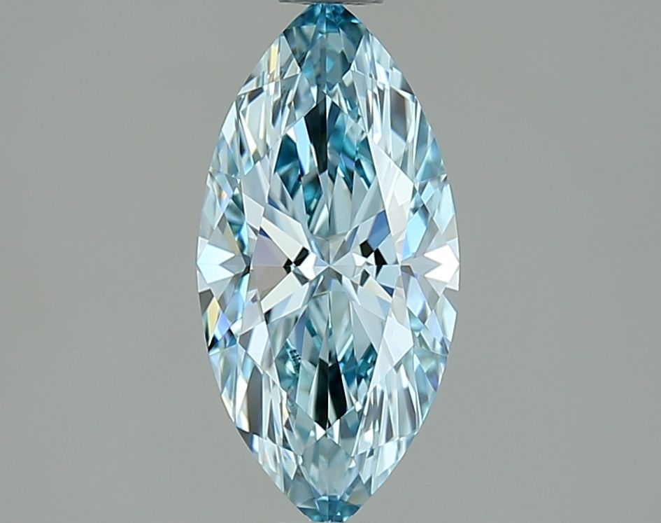 Lab-Grown Marquise Diamond - 1.06 Carats, Fancy Intense Blue Color, VVS1 Clarity - Certified by IGI - Report Number: LG642446818