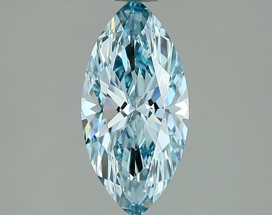 Lab-Grown Marquise Diamond - 1.06 Carats, Fancy Intense Blue Color, VVS1 Clarity - Certified by IGI - Report Number: LG642446818