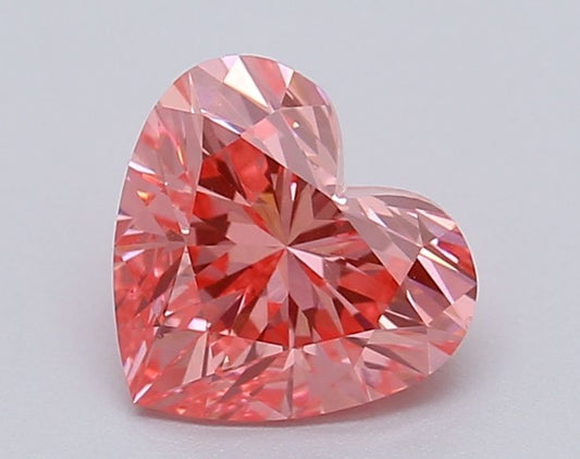 Lab-Grown Heart Diamond - 1.05 Carats, Fancy Vivid Pink Color, VS2 Clarity - Certified by IGI - Report Number: LG615367015