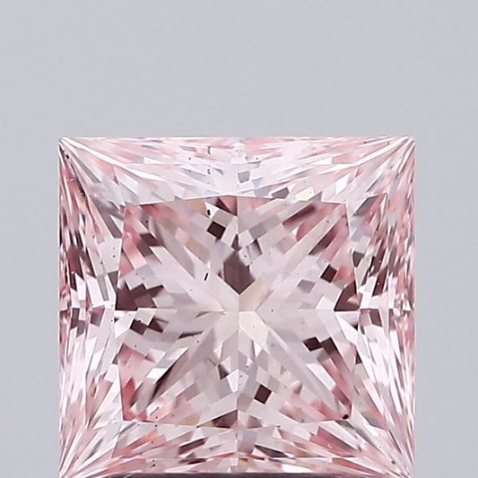 Lab-Grown Princess Diamond - 1.99 Carats, Fancy Vivid Pink Color, VS1 Clarity - Certified by IGI - Report Number: LG631405072