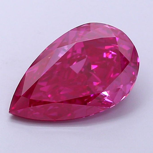 Lab-Grown Pear Diamond - 3.02 Carats, Fancy Deep Pink Color, VS1 Clarity - Certified by IGI - Report Number: LG690524502