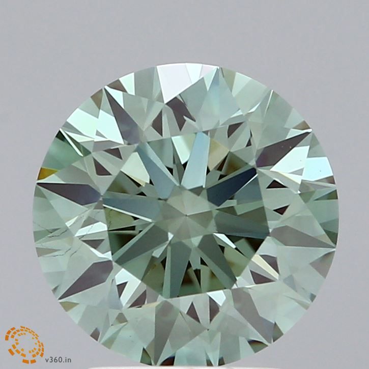 Lab-Grown Round Diamond - 2.95 Carats, Fancy Vivid Green Color, VS1 Clarity - Certified by IGI - Report Number: LG614314057