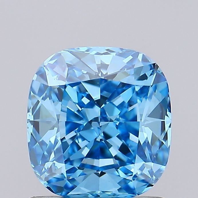 Lab-Grown Cushion Diamond - 1.01 Carats, Fancy Vivid Blue Color, VS1 Clarity - Certified by IGI - Report Number: LG674511578