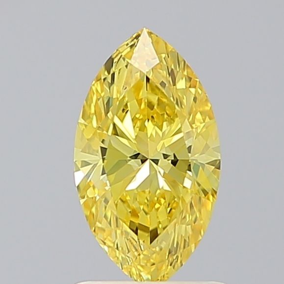 Lab-Grown Marquise Diamond - 1.01 Carats, Fancy Vivid Yellow Color, VS1 Clarity - Certified by IGI - Report Number: LG668406193