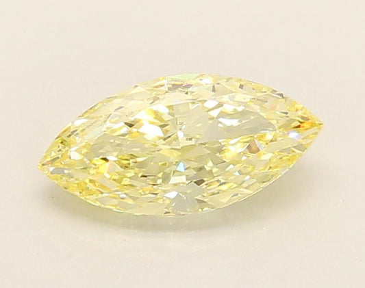 Lab-Grown Marquise Diamond - 1.1 Carats, Fancy Yellow Color, VS1 Clarity - Certified by IGI - Report Number: LG670434658