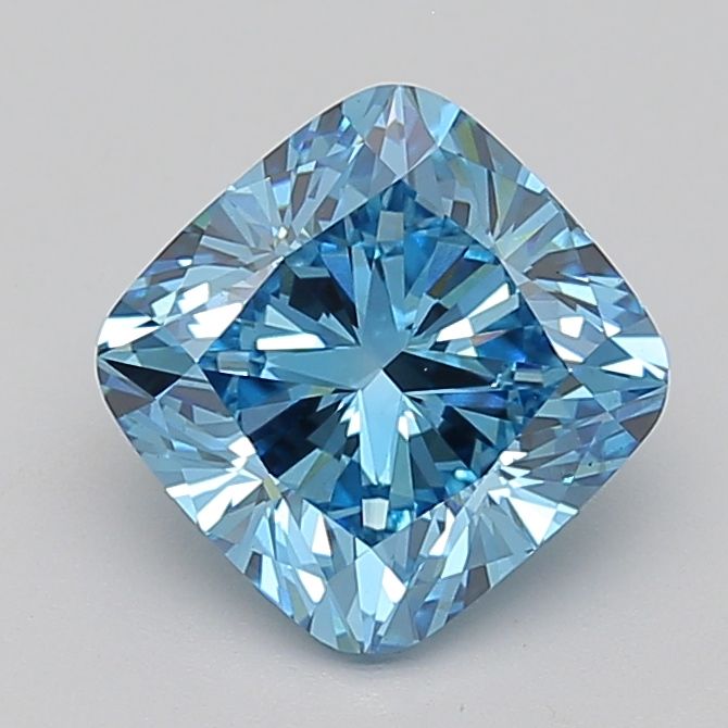 Lab-Grown Cushion Diamond - 4.01 Carats, Fancy Vivid Blue Color, VS1 Clarity - Certified by IGI - Report Number: LG675543809