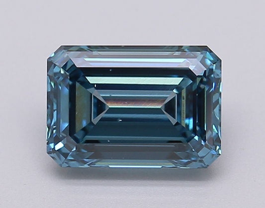 Lab-Grown Emerald Diamond - 1.51 Carats, Fancy Vivid Blue Color, VS2 Clarity - Certified by IGI - Report Number: LG611390182