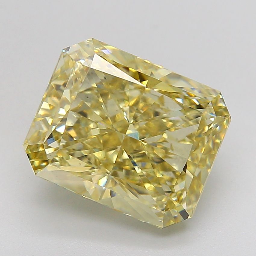 Lab-Grown Radiant Diamond - 4.66 Carats, Fancy Yellow Color, VS2 Clarity - Certified by IGI - Report Number: LG600371858