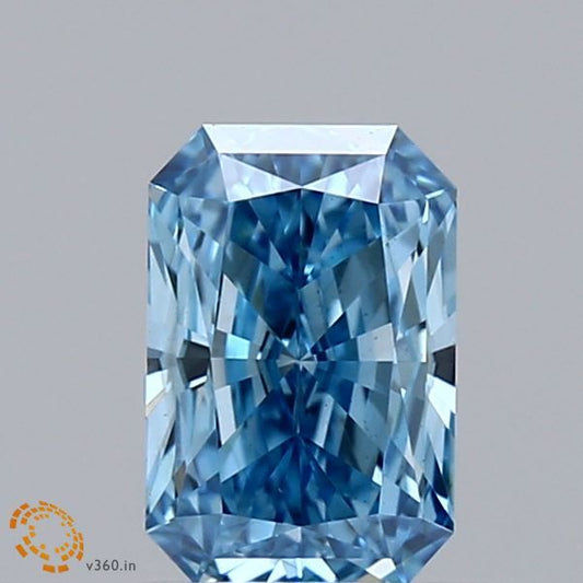 Lab-Grown Radiant Diamond - 1.0 Carats, Fancy Vivid Blue Color, VS1 Clarity - Certified by IGI - Report Number: LG617457811