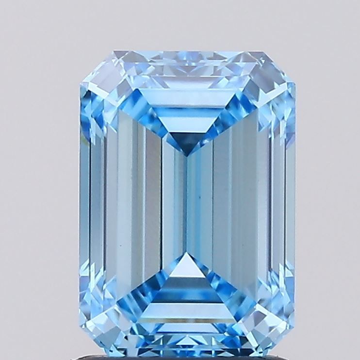 Lab-Grown Emerald Diamond - 1.51 Carats, Fancy Vivid Blue Color, VVS2 Clarity - Certified by IGI - Report Number: LG606335478