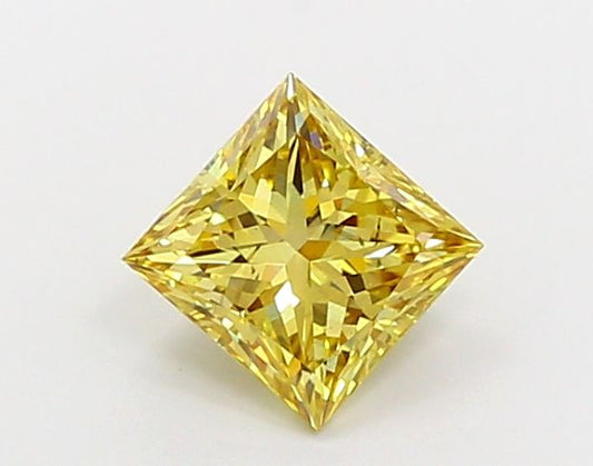 Lab-Grown Princess Diamond - 1.52 Carats, Fancy Intense Yellow Color, VS1 Clarity - Certified by IGI - Report Number: LG681593316