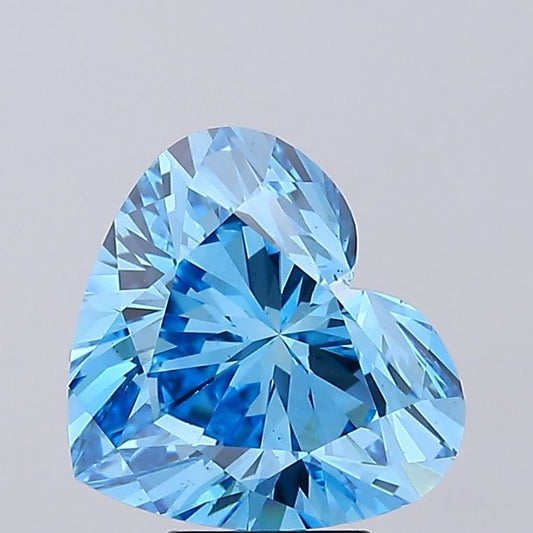 Lab-Grown Heart Diamond - 6.03 Carats, Fancy Vivid Blue Color, VS1 Clarity - Certified by IGI - Report Number: LG683566323