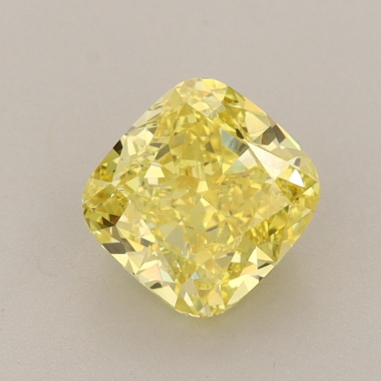 Lab-Grown Cushion Diamond - 1.16 Carats, Fancy Vivid Yellow Color, VVS2 Clarity - Certified by IGI - Report Number: LG632470444