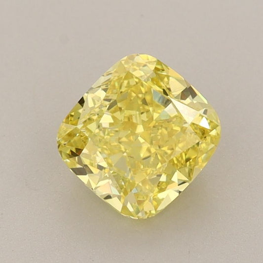 Lab-Grown Cushion Diamond - 1.16 Carats, Fancy Vivid Yellow Color, VVS2 Clarity - Certified by IGI - Report Number: LG632470444
