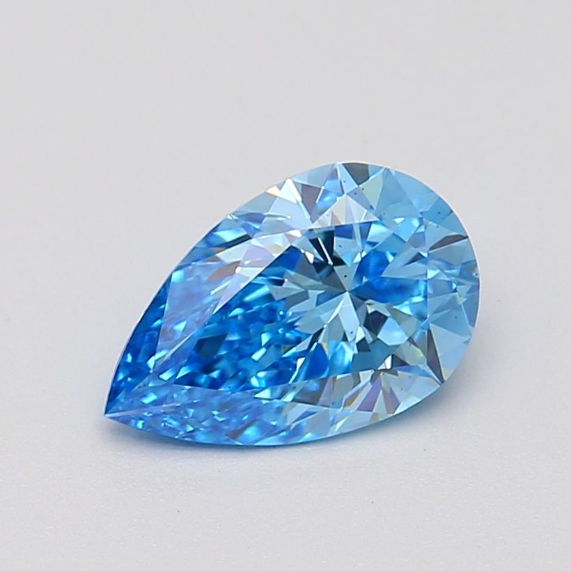 Lab-Grown Pear Diamond - 1.01 Carats, Fancy Vivid Blue Color, VS2 Clarity - Certified by IGI - Report Number: LG687559733