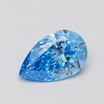 Lab-Grown Pear Diamond - 1.01 Carats, Fancy Vivid Blue Color, VS2 Clarity - Certified by IGI - Report Number: LG687559733