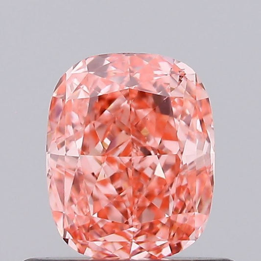 Lab-Grown Cushion Diamond - 0.54 Carats, Fancy Vivid Pink Color, VS2 Clarity - Certified by IGI - Report Number: LG633404215